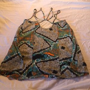 Anthropologie Navy swing Beach Dress sz L